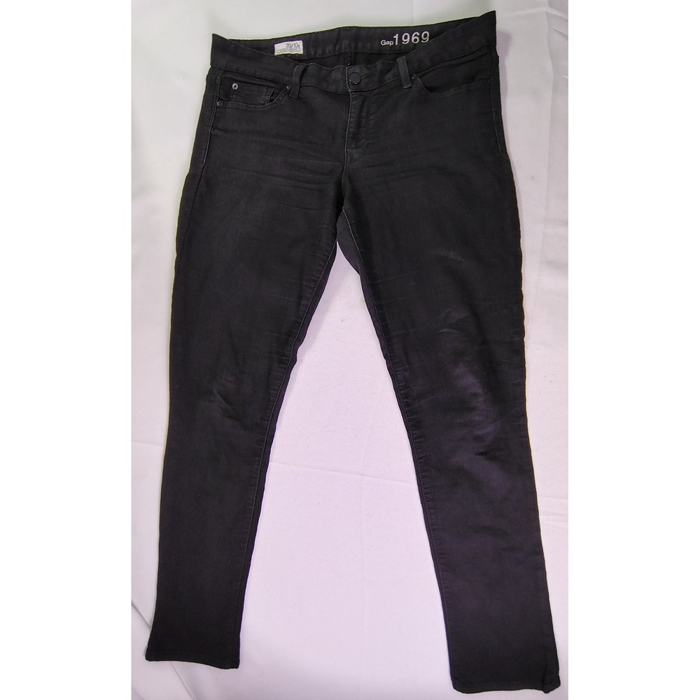 Gap 1969 Always Skinny Jeans Womens Black‎ Stretch Denim Low Rise Pants 30/10a